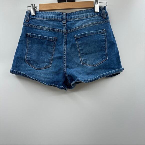 Forever 21 High‎ Rise Dark Wash Short Shorts Size 28 - Picture 2 of 8